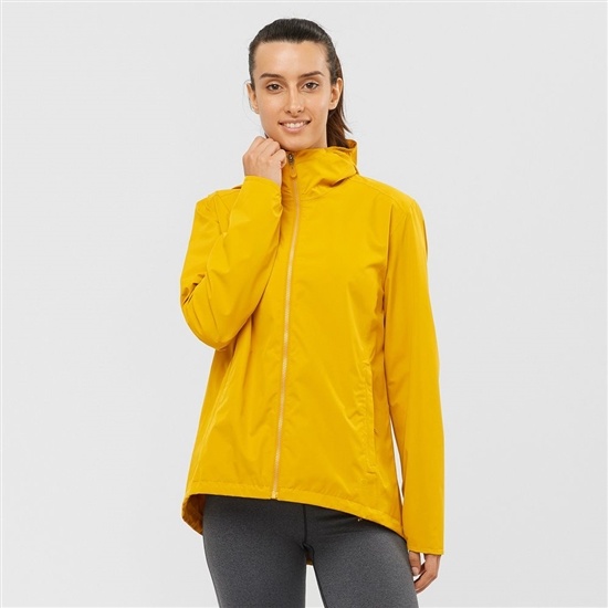 Dámské Bundy Salomon ESSENTIAL WATERPROOF 2L Žluté | 0241YOAGB