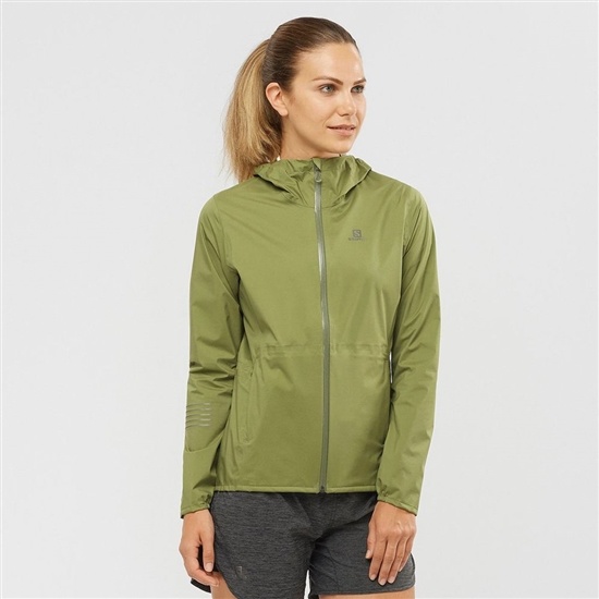 Dámské Bundy Salomon LIGHTNING WATERPROOF Olivy Zelené | VTB-384562