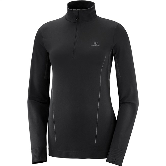 Dámské Mikiny S Kapucí Salomon COMET SEAMLESS HZ W Černé | XHM-260973