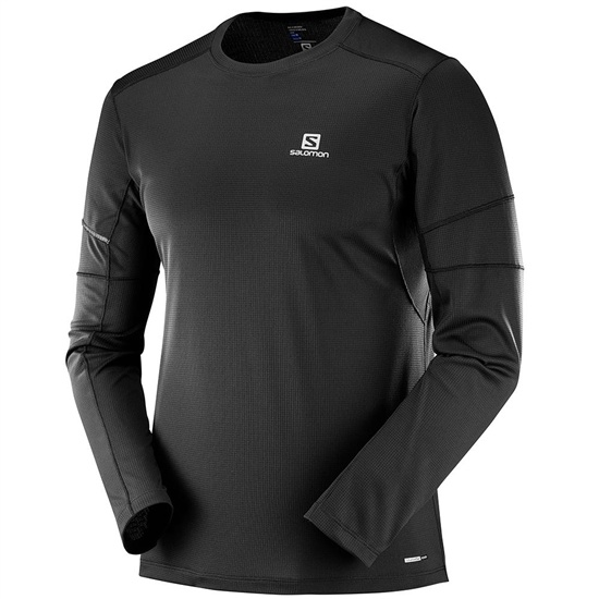 Pánské Tričko Salomon AGILE LS M Černé | GCY-780659