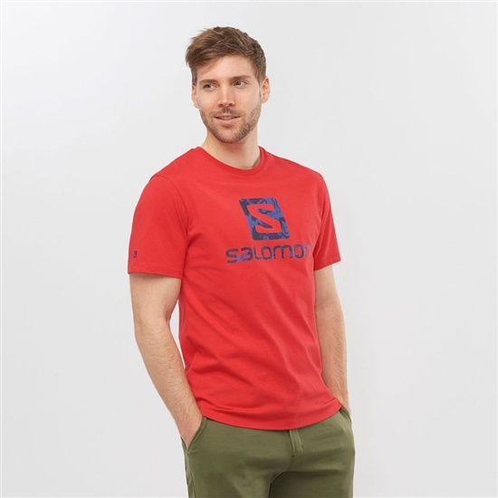 Pánské Tričko Salomon OUTLIFE LOGO Krátké Sleeve Červené | GTE-971043