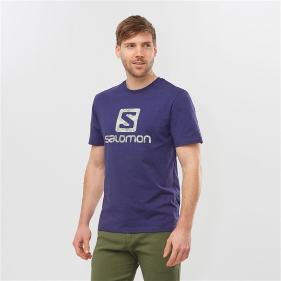 Pánské Tričko Salomon OUTLIFE LOGO Krátké Sleeve Tmavě Blankyt | UOL-314602