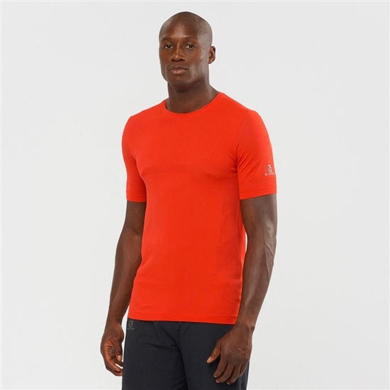 Pánské Tričko Salomon SENSE SEAMLESS M Krátké Sleeve Oranžové | SOH-436859