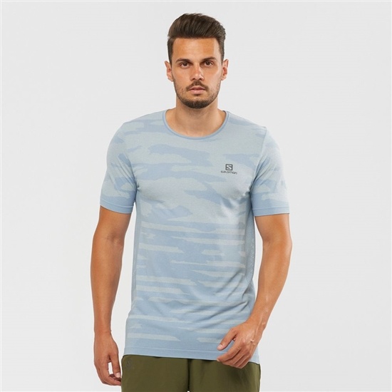 Pánské Tričko Salomon XA CAMO TEE Krátké Sleeve Blankyt | QEL-351684