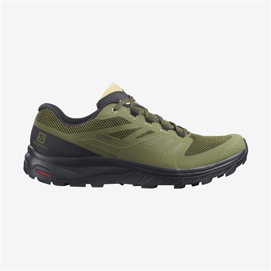 Pánské Turistické Boty Salomon OUTLINE WIDE GORE-TEX Olivy Zelené Zelene | NBZ-849527